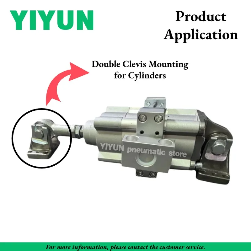 1PC LBG-32-40-50-63-80-100-125 Double Clevis Mounting for Cylinders LBG Series Cylinder Accessories Ear Bracket