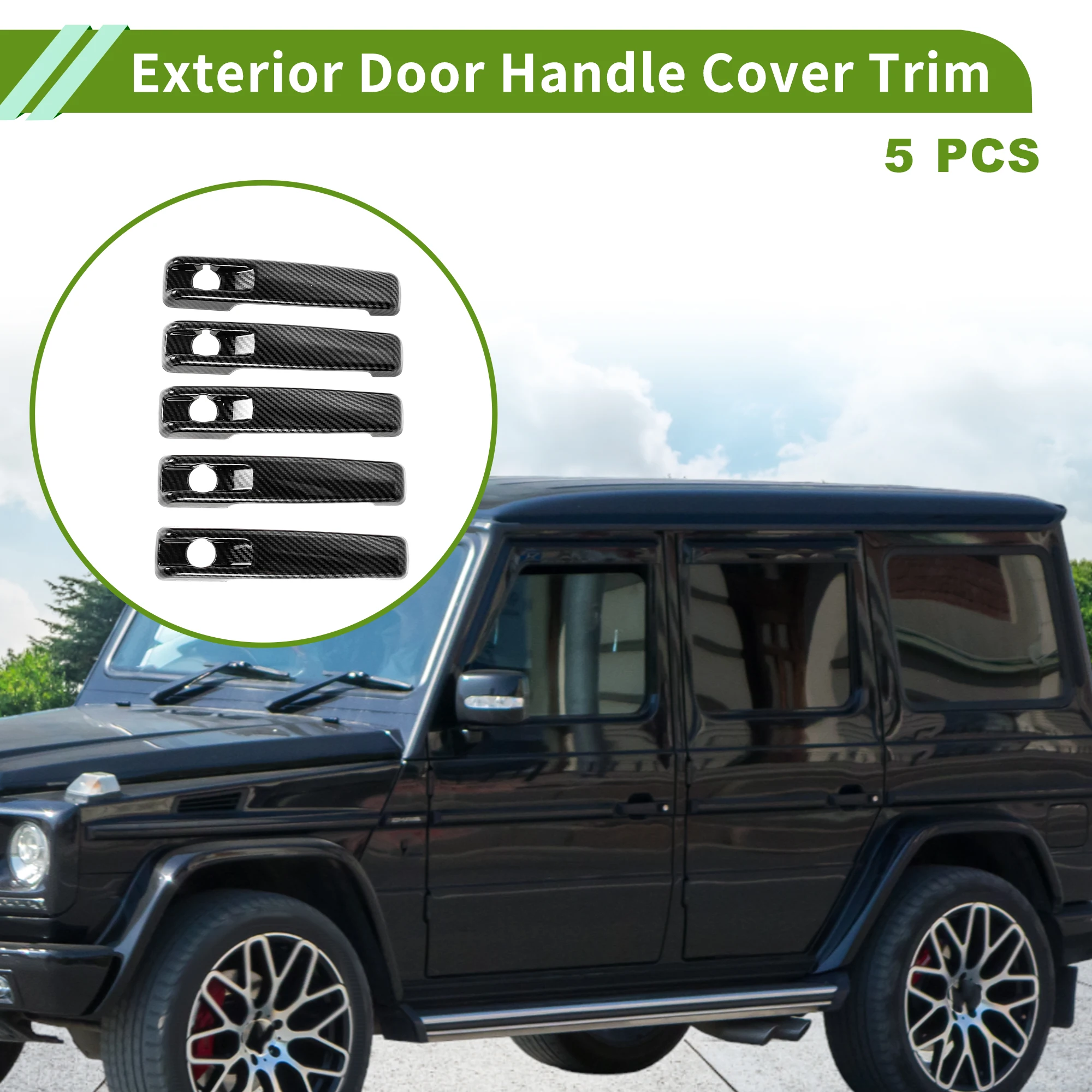 

UXCELL Exterior Door Handle Cover Trim Door Handle Cover for Mercedes-Benz g Class W463 G500 Carbon Fiber Black 5 Pcs