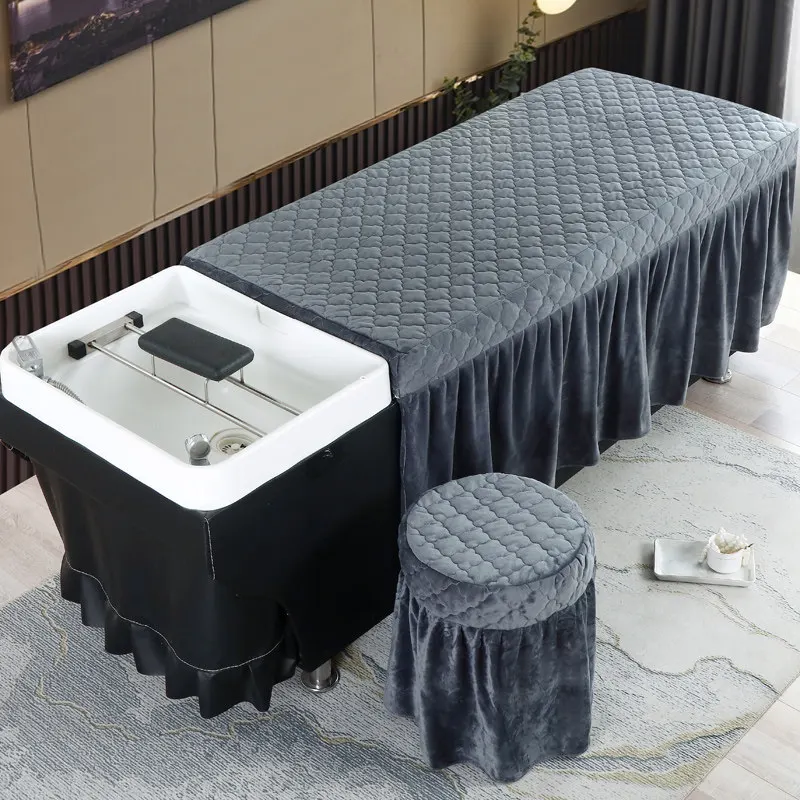 70x150cm Quilted Beauty Salon Bed Skirt Hair-washing Bed Cover Massage Table Bed Cover Sheet Bedskirt SPA Treatment Table Cover