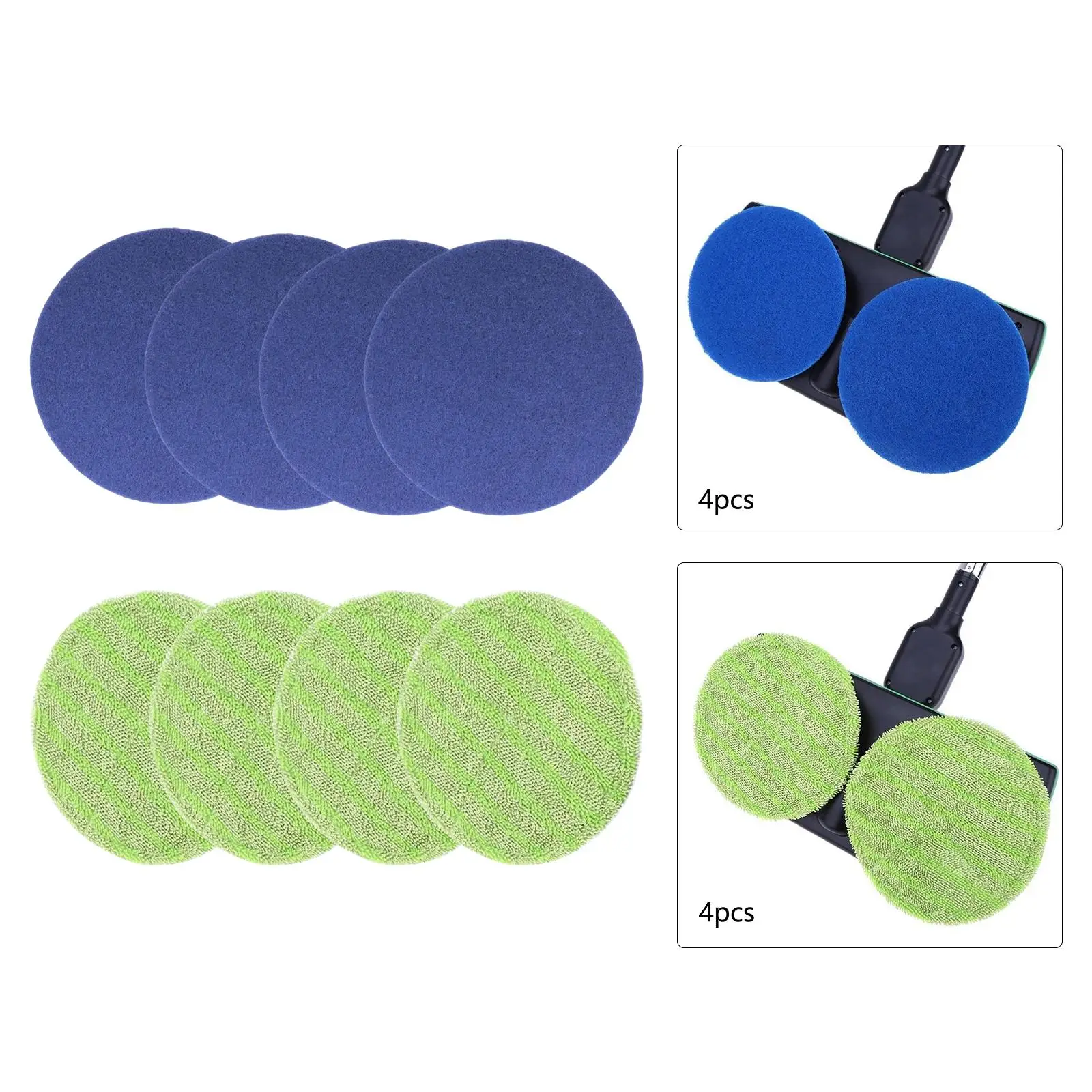 4Pcs Round Mop Replacement Pads 16.5cm Floor Cleaning Electric Rotary… — view 5