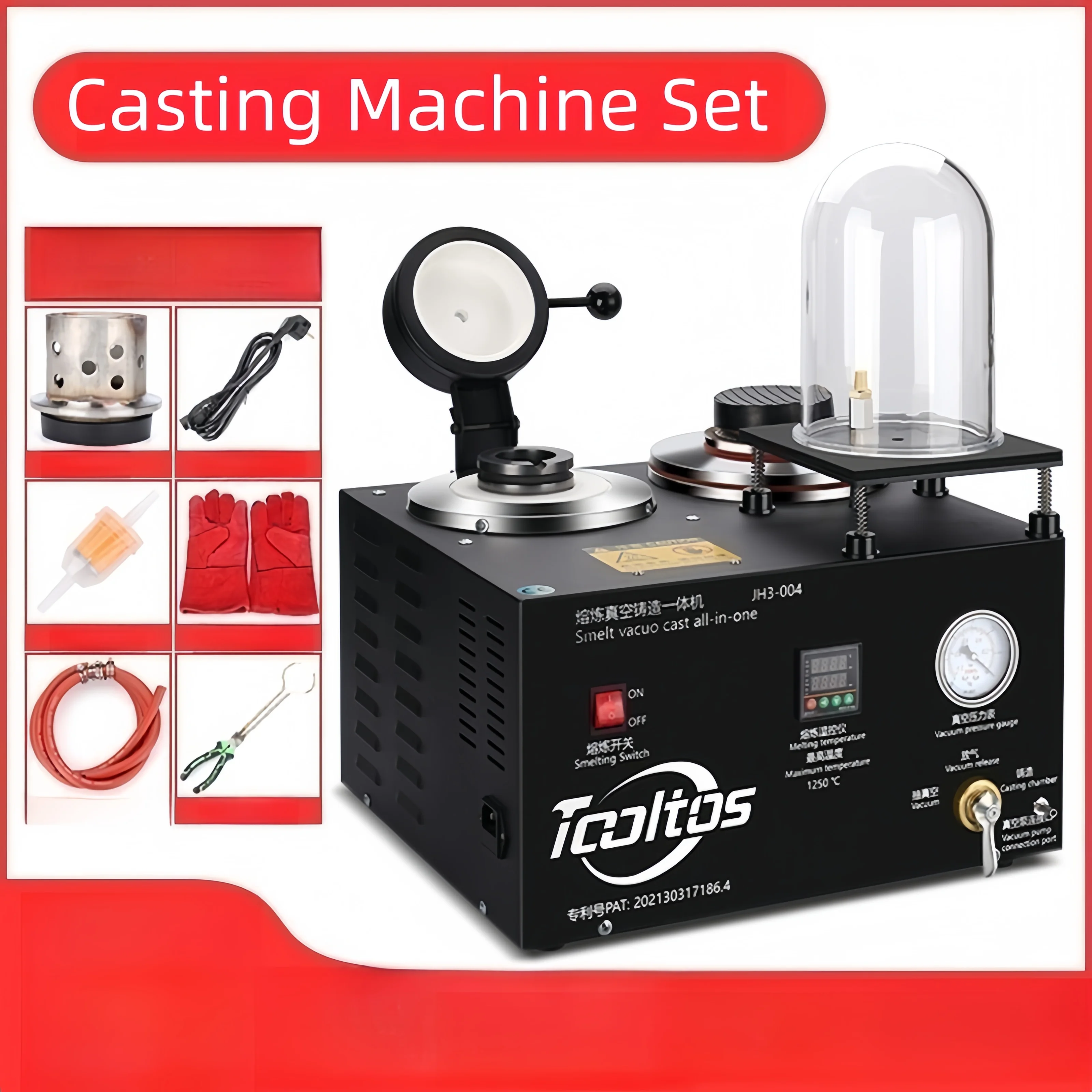 Jewelry Tools Metal Smelting Mold Casting Digital Vacuum Equipment Crucible Gold Metal Silver Refine Melting Suction CastMachine