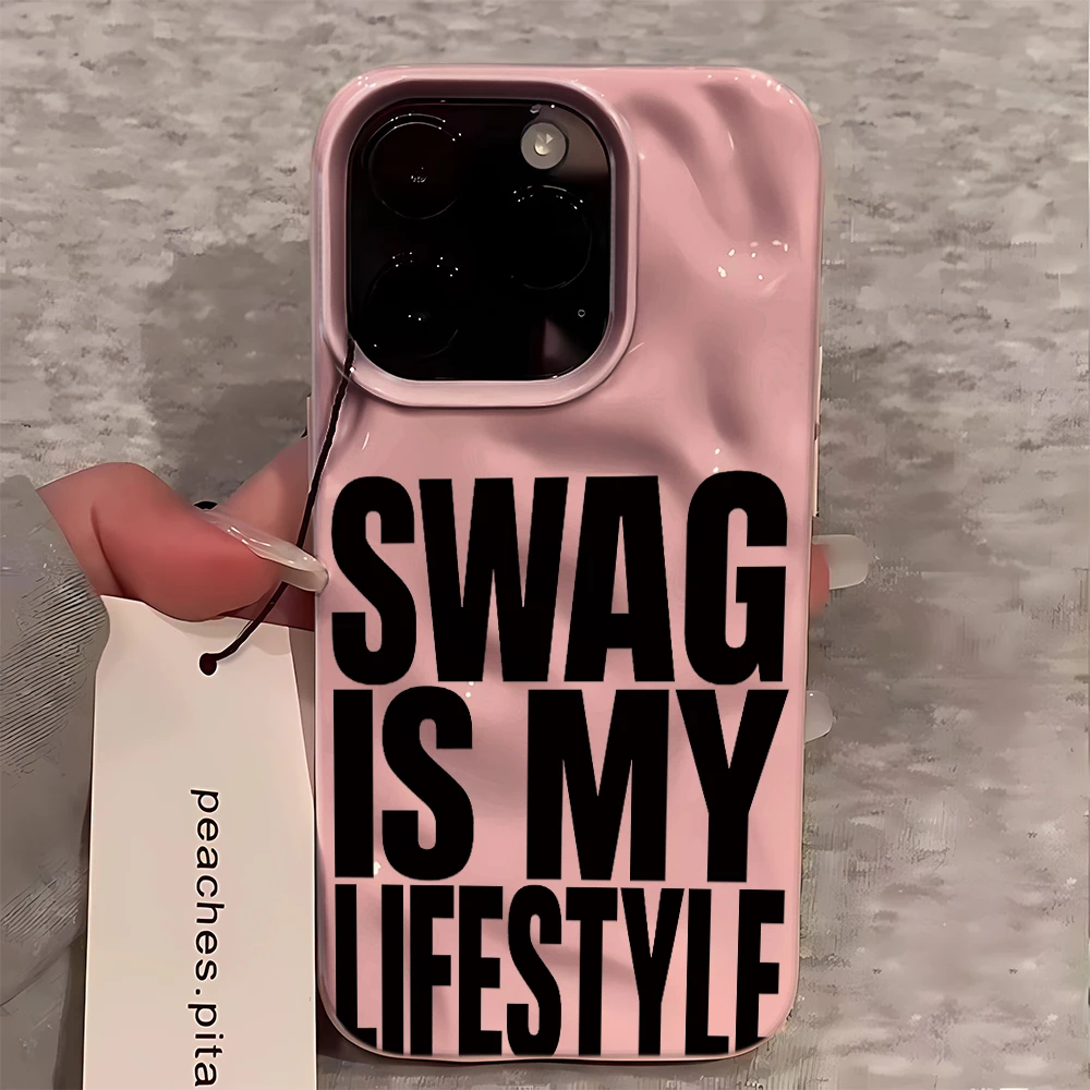Bold Swag pro Black Phone Case for iPhone Slim Series 12/13/14/15/16/17/18 - Soft TPU Aesthetic Button Cover Cool Max Design
