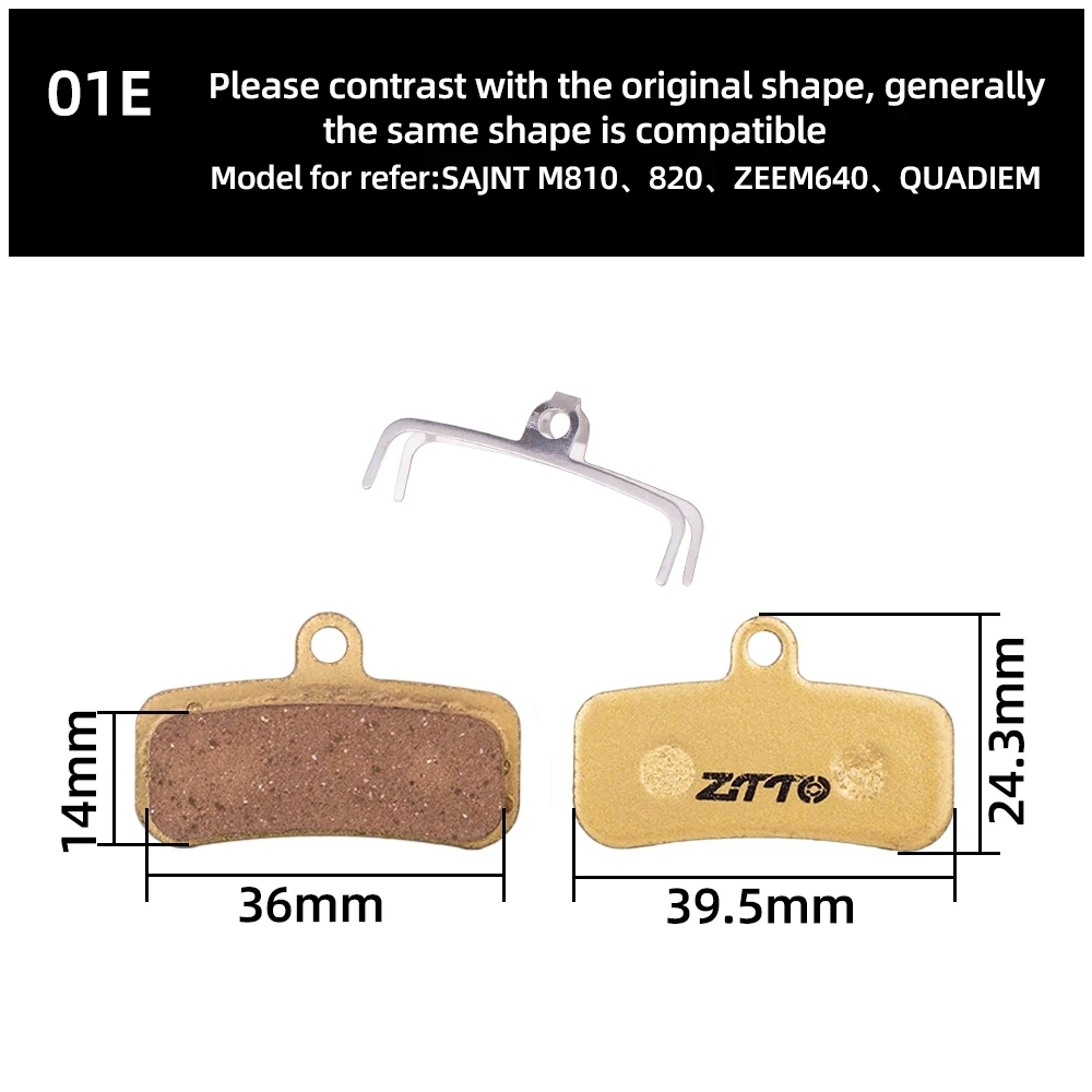 ZTTO 4 Pairs MTB Bike Semi Metallic/Full-Metallic Disc Brake Pads For Shimano Saint M810/M820/ZEE 640/QUADIEM MTB Disc Brake Pad