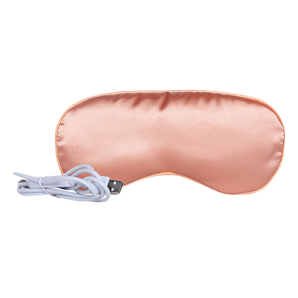 

Electric Heating Eye Mask 1Pcs Premium Silk Hot Compress Adjustable 3 Speed Temperature Control for Year Round Use Pink