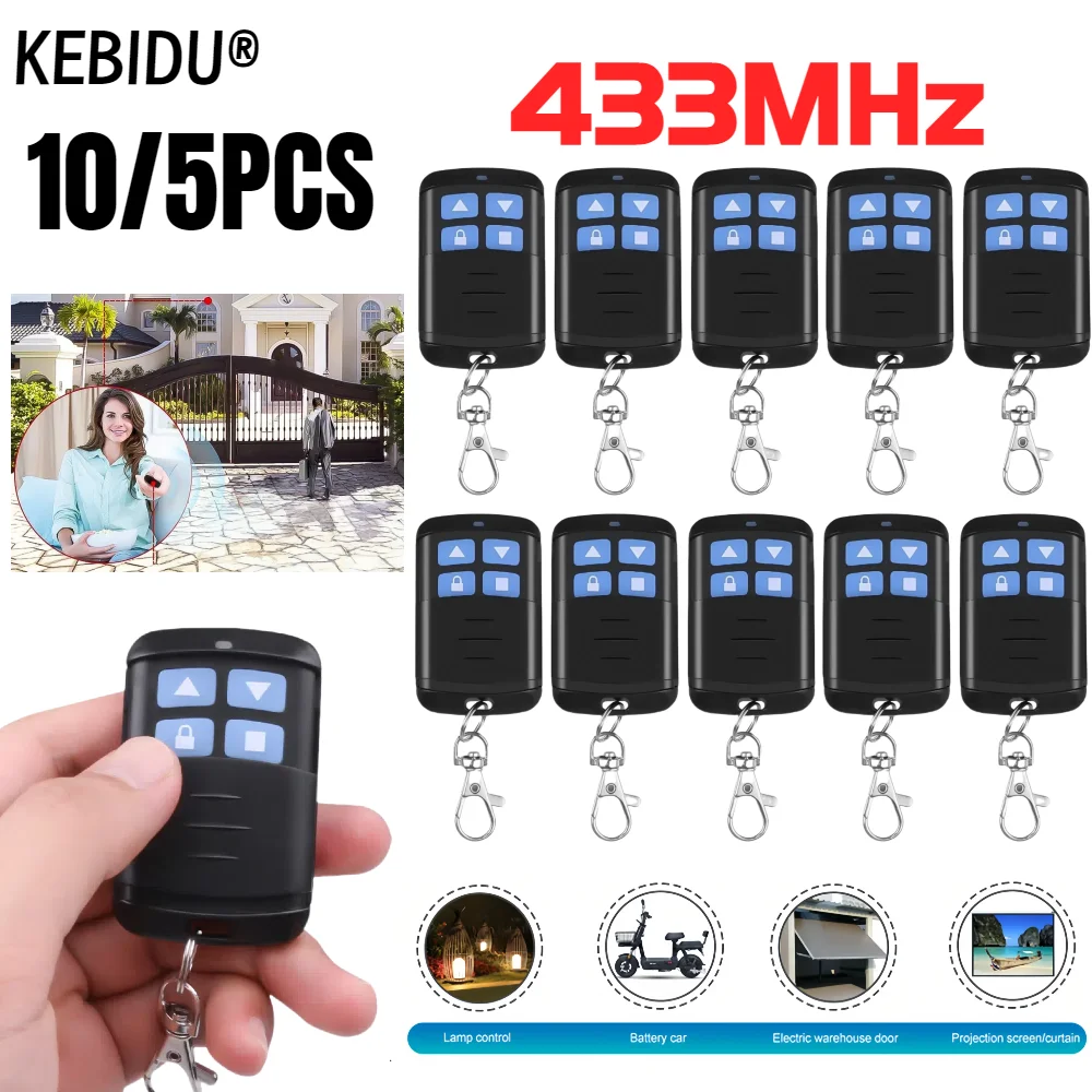 433MHz 315MHZ Remote Control Garage Door Opener RF Wireless Transmitter 4 Keys Duplicator Clone Electric Door Key Copy Remote