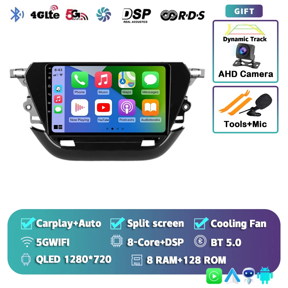 Android 15 Autoradio Multimedia Speler Voor Opel Corsa F 2019-2023 Auto Carplay Autoradio DSP wifi + 4G Ai voice 2 Din BT Video