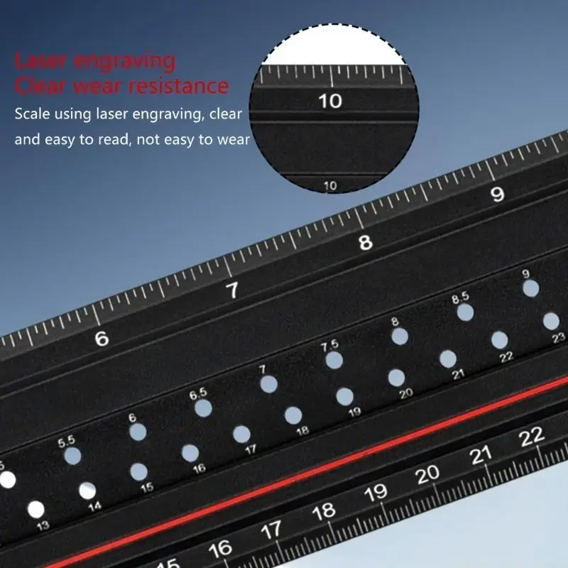 A2BE Layout Measuring Tool Angles Finder T Ruler Woodworking Scriber Marking Line Ruler Aluminum Angles Gauges Multifunction