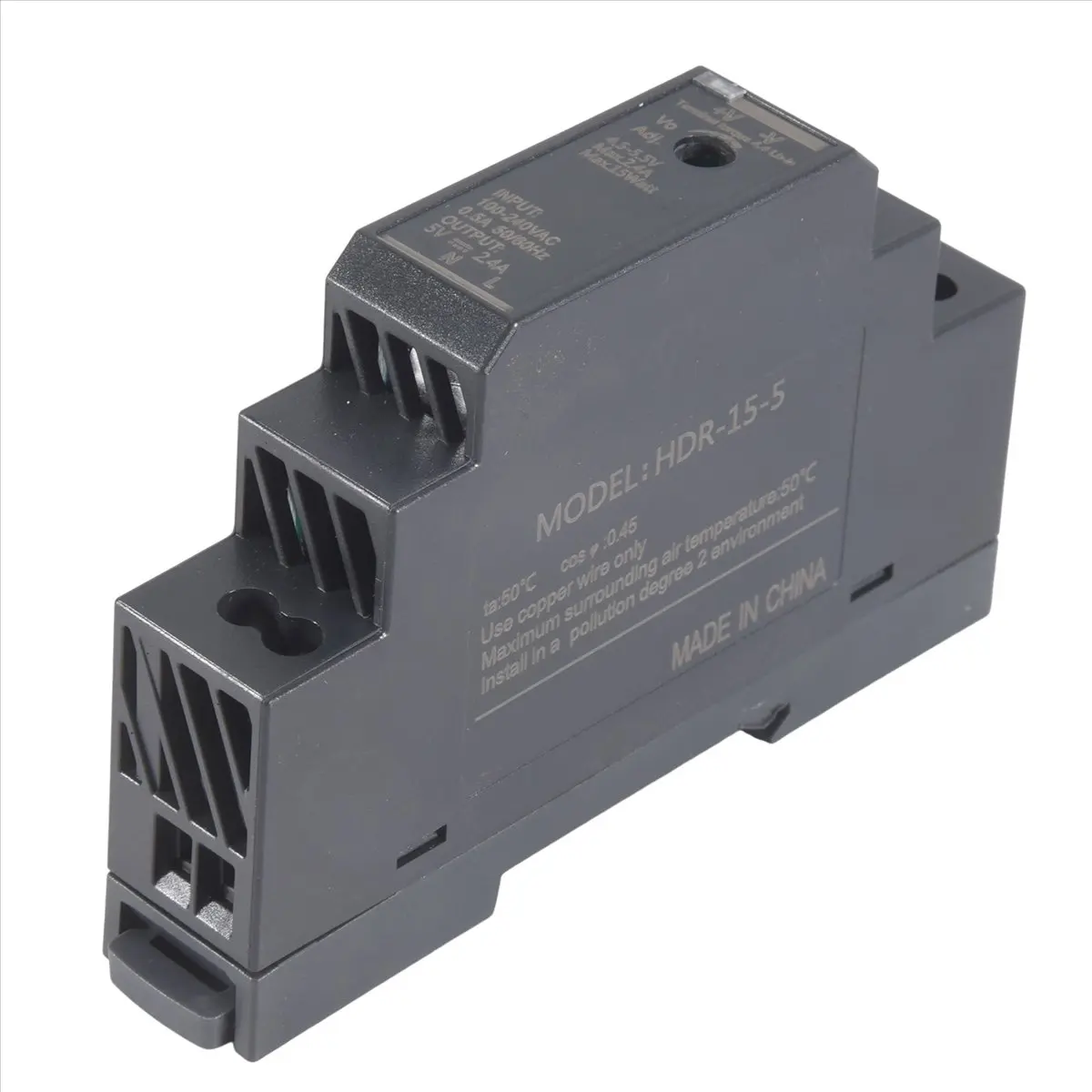 (ABGQ) DIN Rail Power Supply 5V DC 3A 15W, Input 100-240V AC 50/60Hz DIN Rail Transformer for Home or Industrial Automation