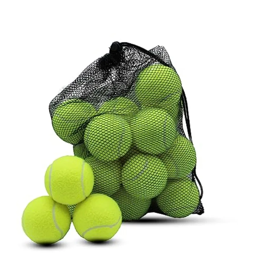 

Tennis Balls, Training Exercise Balls for Pet Dog, High Elasticity Practice Tennis Balls for Beginner, with Mesh Carry Bag Easy