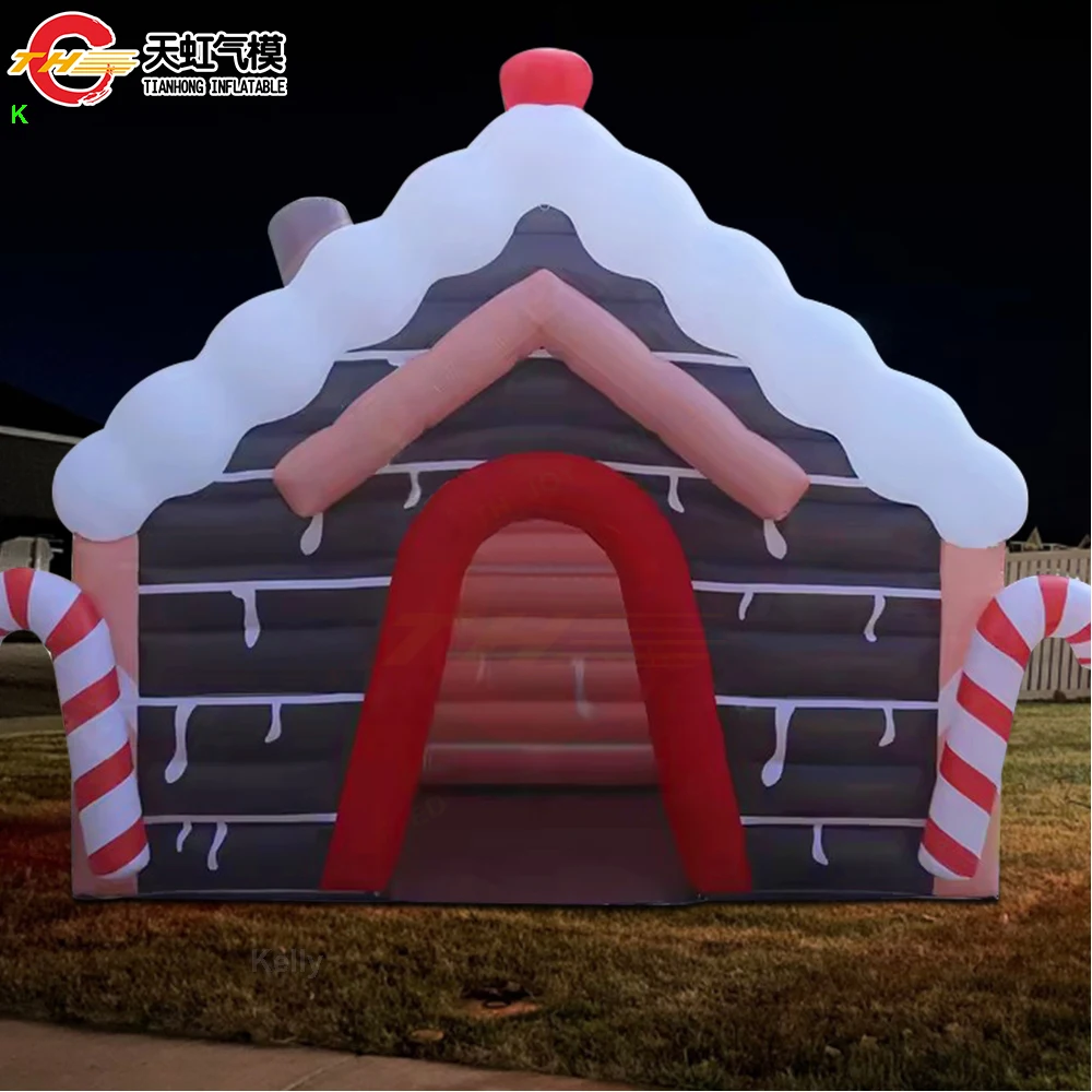 Tente Gonflable d'Extérieur de Maison de Noël avec Grue à Bonbons, Décoration de Cabine pour Événements, Nouvelle Collection 2025