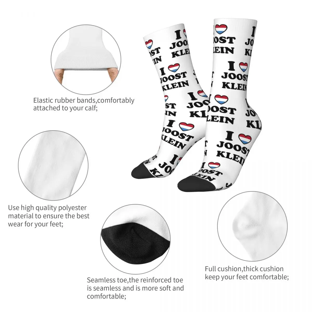 Men's Women's I Heart Joost Klein Netherlands Europapa Socks Super Soft Casual Socks Harajuku Merch Middle Tube Socks