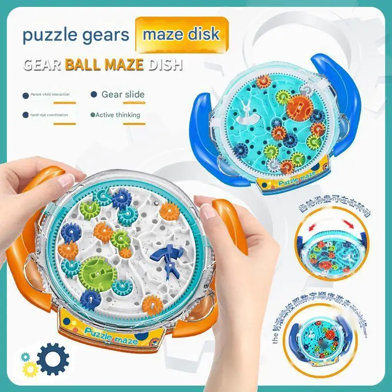 Disco labirinto de engrenagem infantil, interação pai-filho, pensamento ativo, coordenação mão-olho, bola de equilíbrio de palma, criativos inovadores