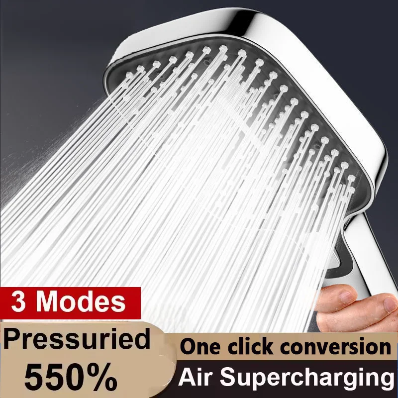 

New Big Panel Large Flow Shower Head 3 Modes Adjustable Showerheads High Pressure Water Saving Spray Nozzle Bathroom Accessories