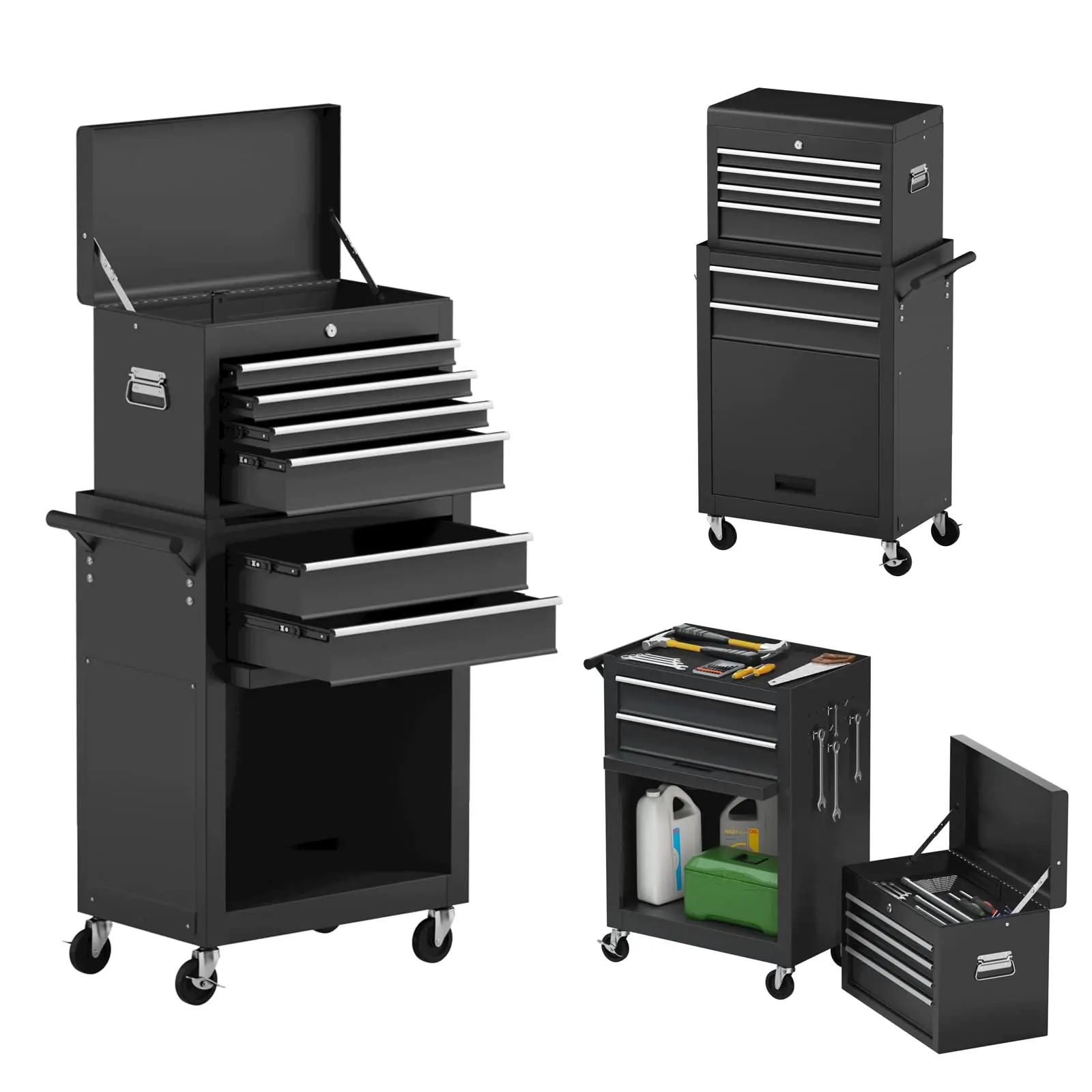 Tool Storage Cabinet for Garage - Black Organizer with Enhanced Security Features