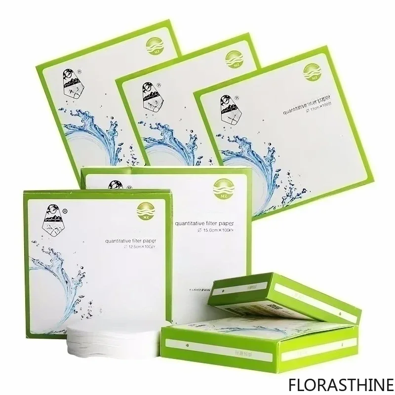 100Pcs /pack/lot Fast/Medium/Slow Speed Quantitative Filter Paper for Funnel Lab Use Dia 7/9/11/12.5/15/18cm