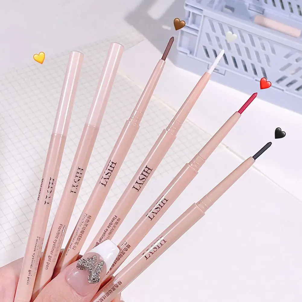 Eyeliner Gel Pen Lasting Smooth Quick Drying Eyes Liner Gel Pens Waterproof Matte Lying Silkworm Pencil Cosmetics Waterproof