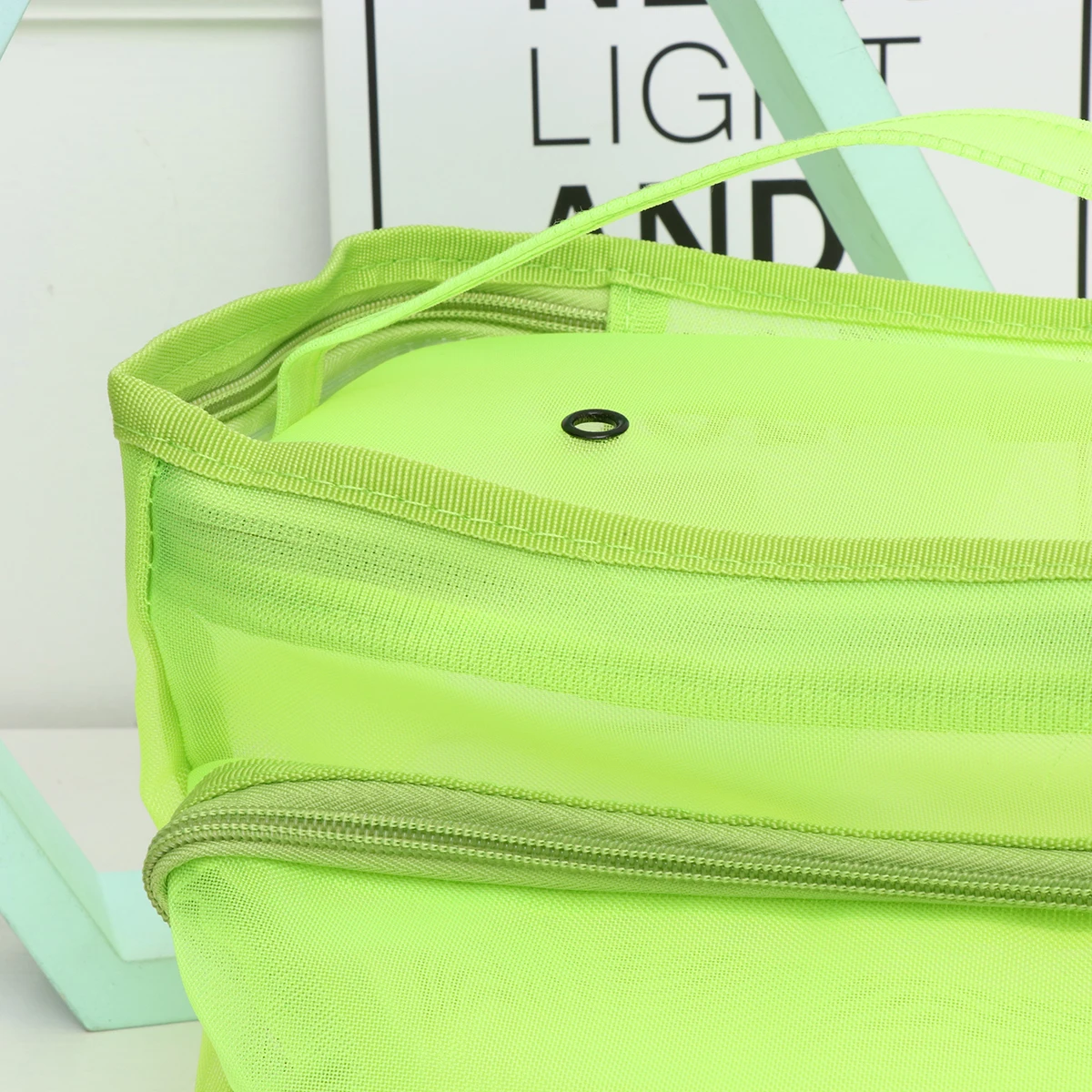 

Yarn Storage Mesh Bag Knitting Holder Portable Tote ganizer Container Foldable Easy Storage Strong Durable Smooth Zipper H