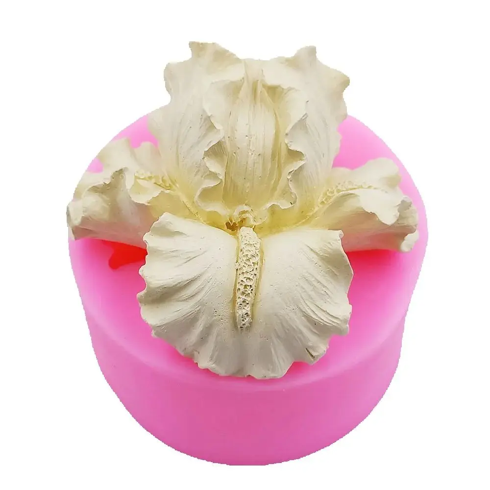 3D Iris Flower Silicone Candle Mould Chocolate Icing Baking Fondant Cake Decorating Mold Soap