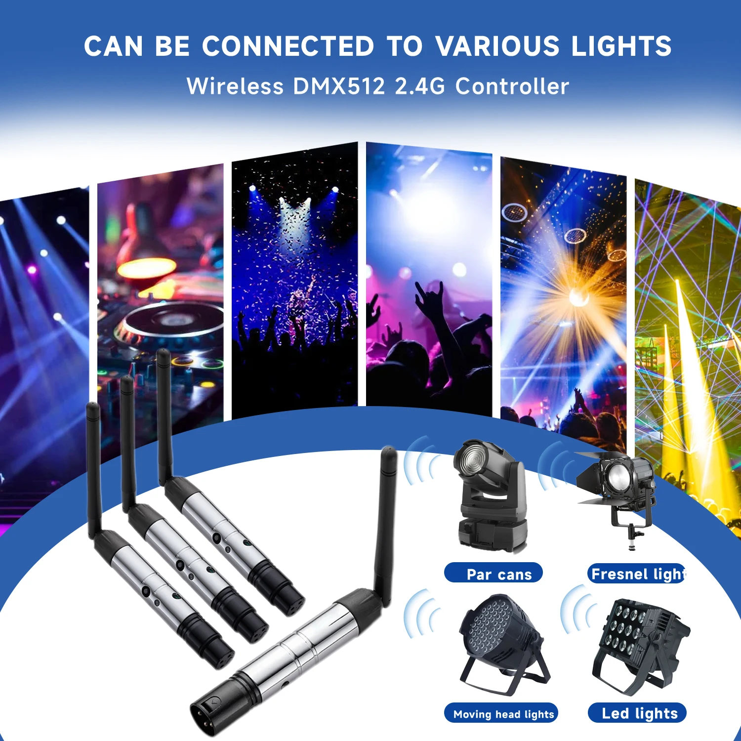 Wireless DMX512 System, 2.4G XLR Controller for DJ Stage Lights