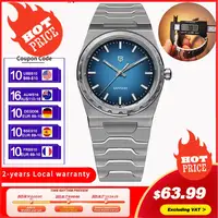 2025 V2 PAGANI DESIGN 222 Reloj de cuarzo para hombre VJ21 37MM Zafiro Acero inoxidable Relojes luminosos impermeables para hombre PDYS020