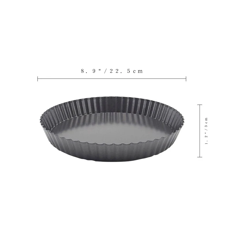 9 Inch Non-stick Tart Quiche Flan Pan Molds Pie Pizza Cake Mold Removable Loose Bottom Fluted Heavy Duty Pizza Pan Bakeware SGS