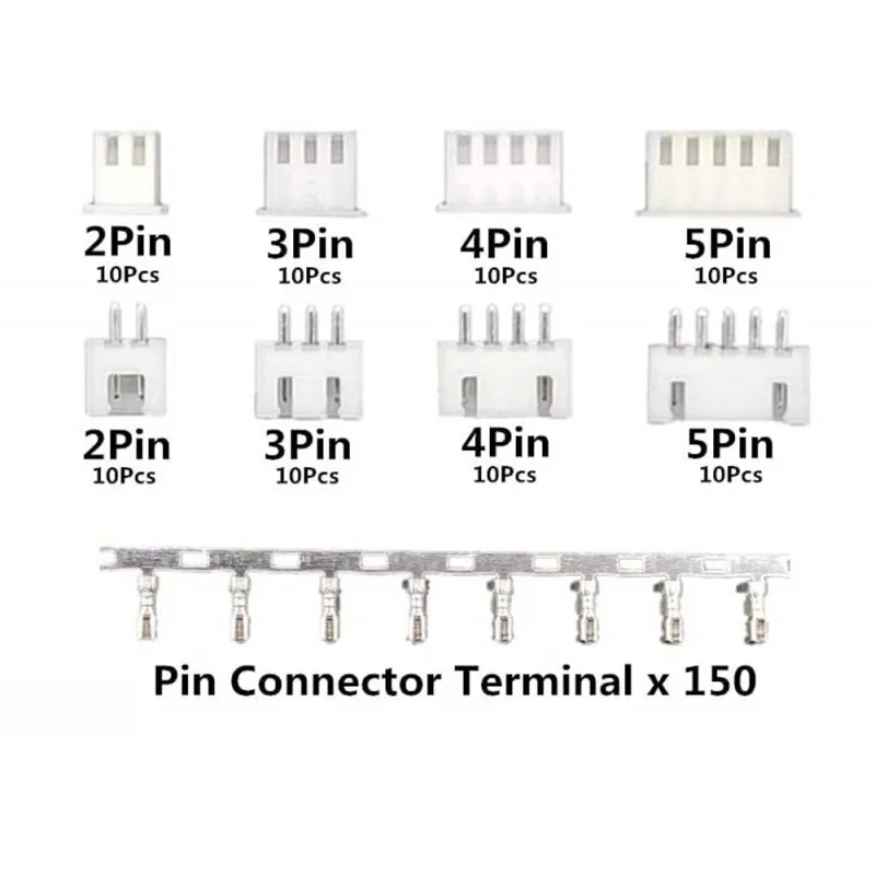 XH 230mm Adapter Wire Connector, 2.54 pcs, 2/3/4/5 Pin, JST Connector, TJC3