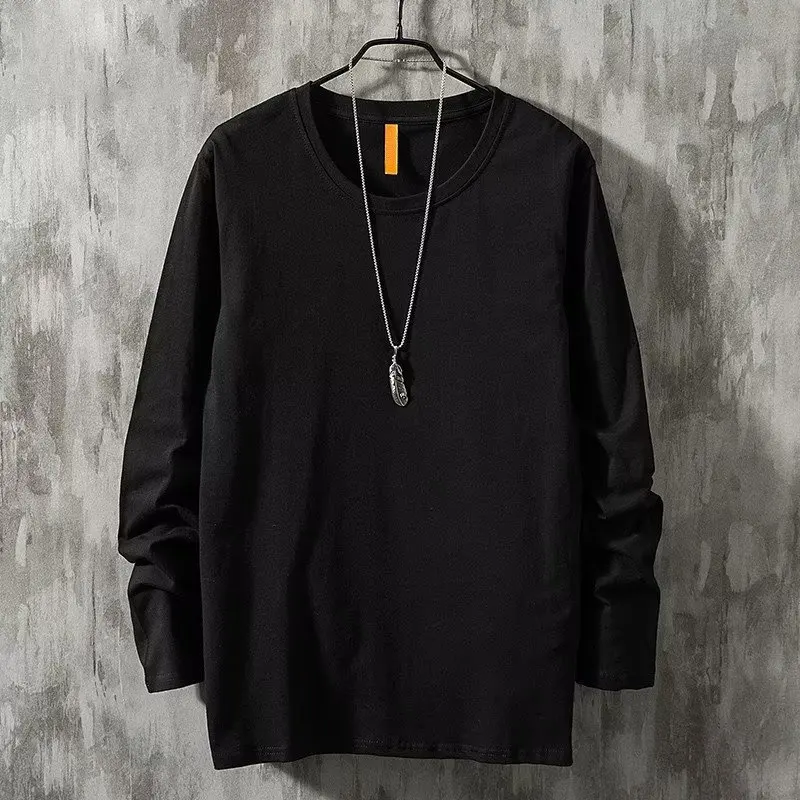 2023 New 100% Cotton Oversize Men's Women T-shirt ManLong Sleeves Pure Color Men T Shirt T-shirts ForMale Female Streetwear