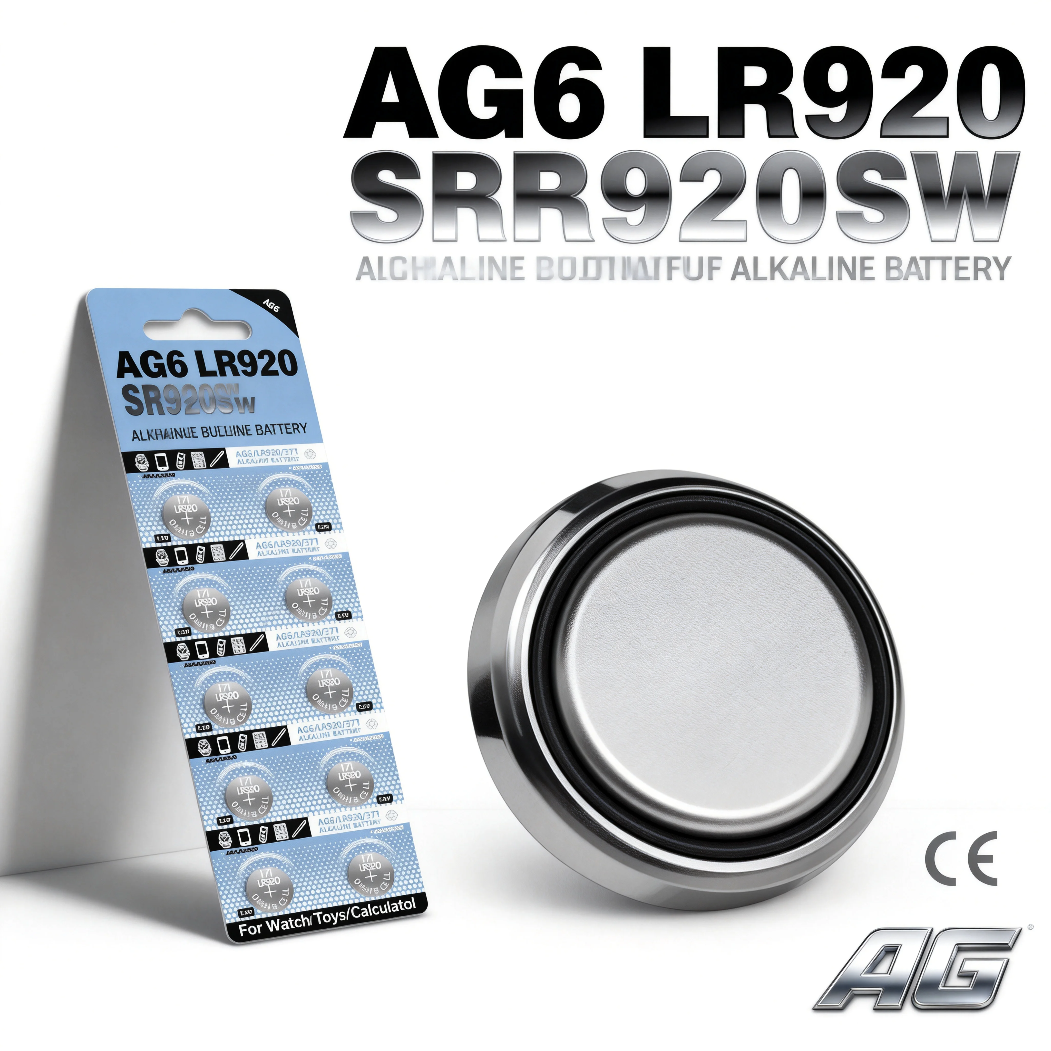 

AG6 LR920 SR920SW 371 V37 SR69 L921 Alkaline Button Coin Cell Battery High Quality for Watch Toys Calculator