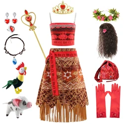 Girls Moana Dress Up Party Cosplay Costume Little Girl Princess Fancy Halloween Clothes Children Vaiana Outfit