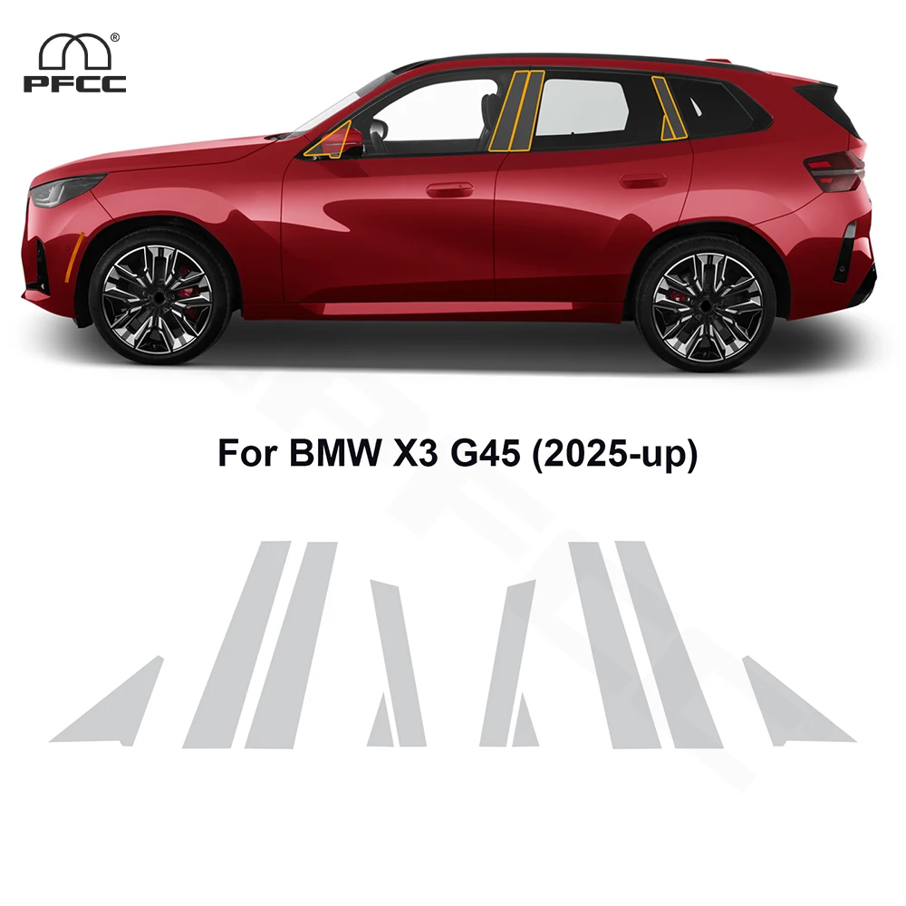 

For BMW X3 G45 2025 Headlight Rearview B C Pillars Film PPF Clear Sticker Anti-scratch Kit TPU Paint Protection Film Accessories