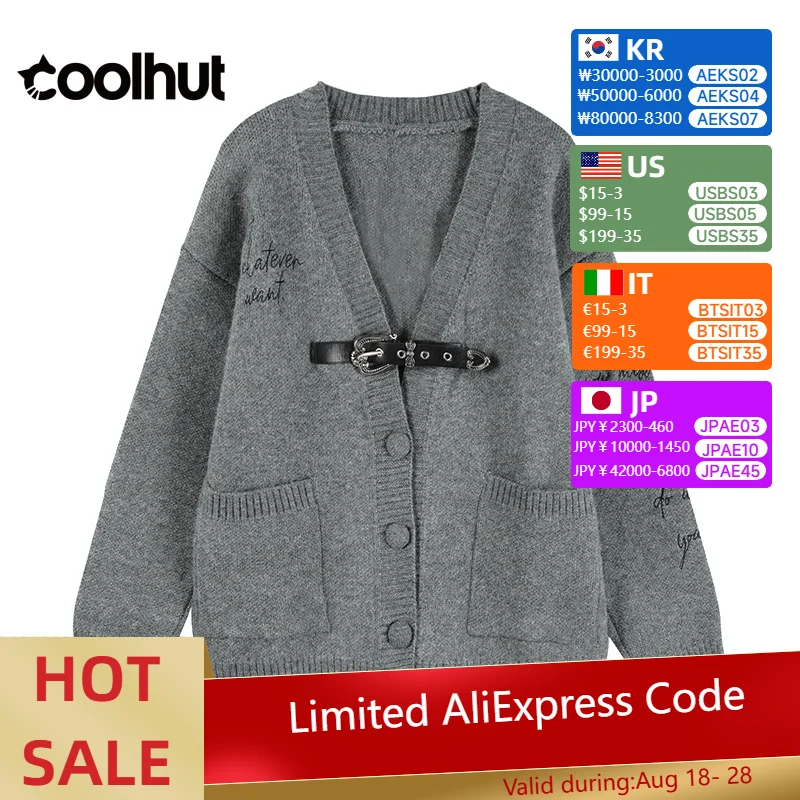 

COOLHUT Brand Designer Women's 2025 Open Front Knit Cardigan Oversized Soft Sweater Fall Loose Fit Slimming Casual Cover Up