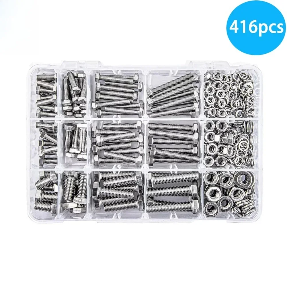 Fastener Assortment 304 SS Bolt Kit For DIY Projects Blue Complete Fastener Kit For Projects Power Tool Accessory