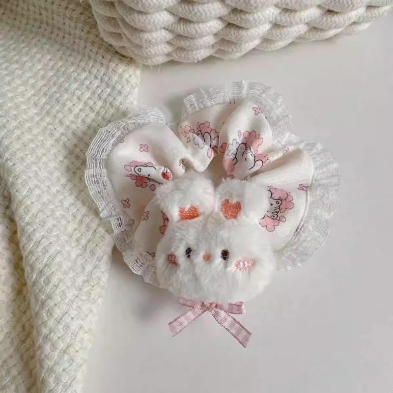 Cute Melody Hair Ties: Pink, High-Elasticity Hair Bands for Fall/Winter, Large Loop Ponytail Accessories, Hair Ornaments, Bows view 6
