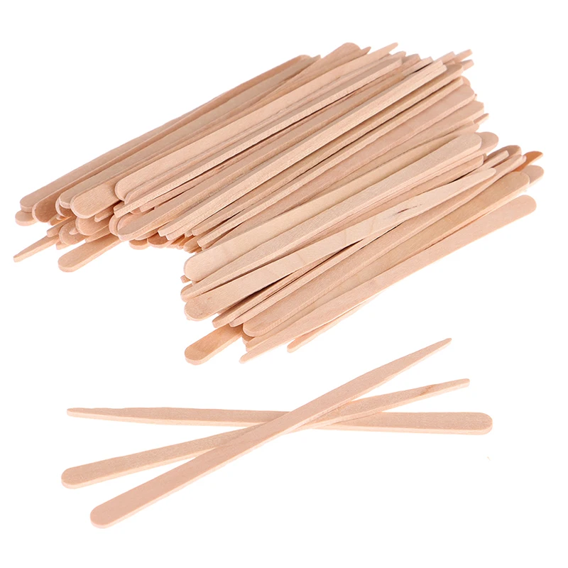 Espátula De Remoção De Cabelo Do Corpo De Madeira, Cera De Mulher, Varas Descartáveis, Kits De Beleza De Higiene Pessoal, Depressor De Língua De Madeira, 100Pcs