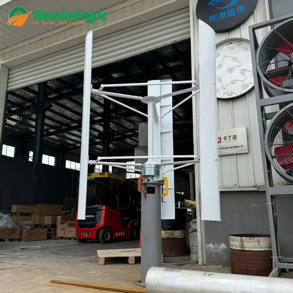 Imagem -02 - Turbina Eólica de Eixo Vertical 30kw 40kw 50kw 80kw 100kw 48v380v Energia Alternativa Livre Sistema Off Grid Controlador Híbrido