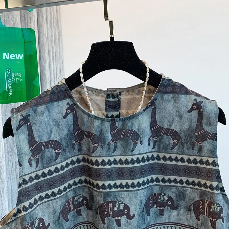 Top de verão feminino svel solto ajuste redondo ne tecido fino vintage sle botão até confortável respirável fiel irt