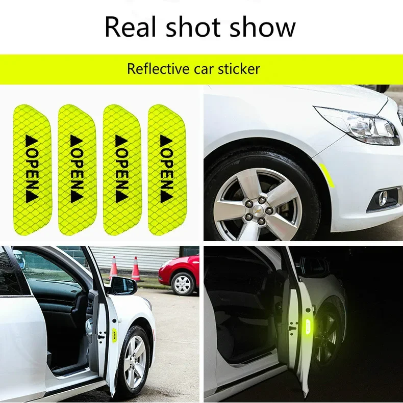 4pcs/Set Car Door Reflective Sticker For Opel Mokka Antara Astra G j H Insignia Vectra Corsa Zafira