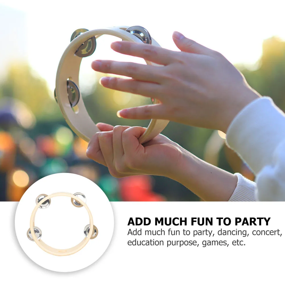 جرس يدوي خشبي، متين وناعم وآمن للأطفال، يلعبون صوتًا ساطعًا، تصميم مريح للحفلات والرقص والحفلات الموسيقية #2