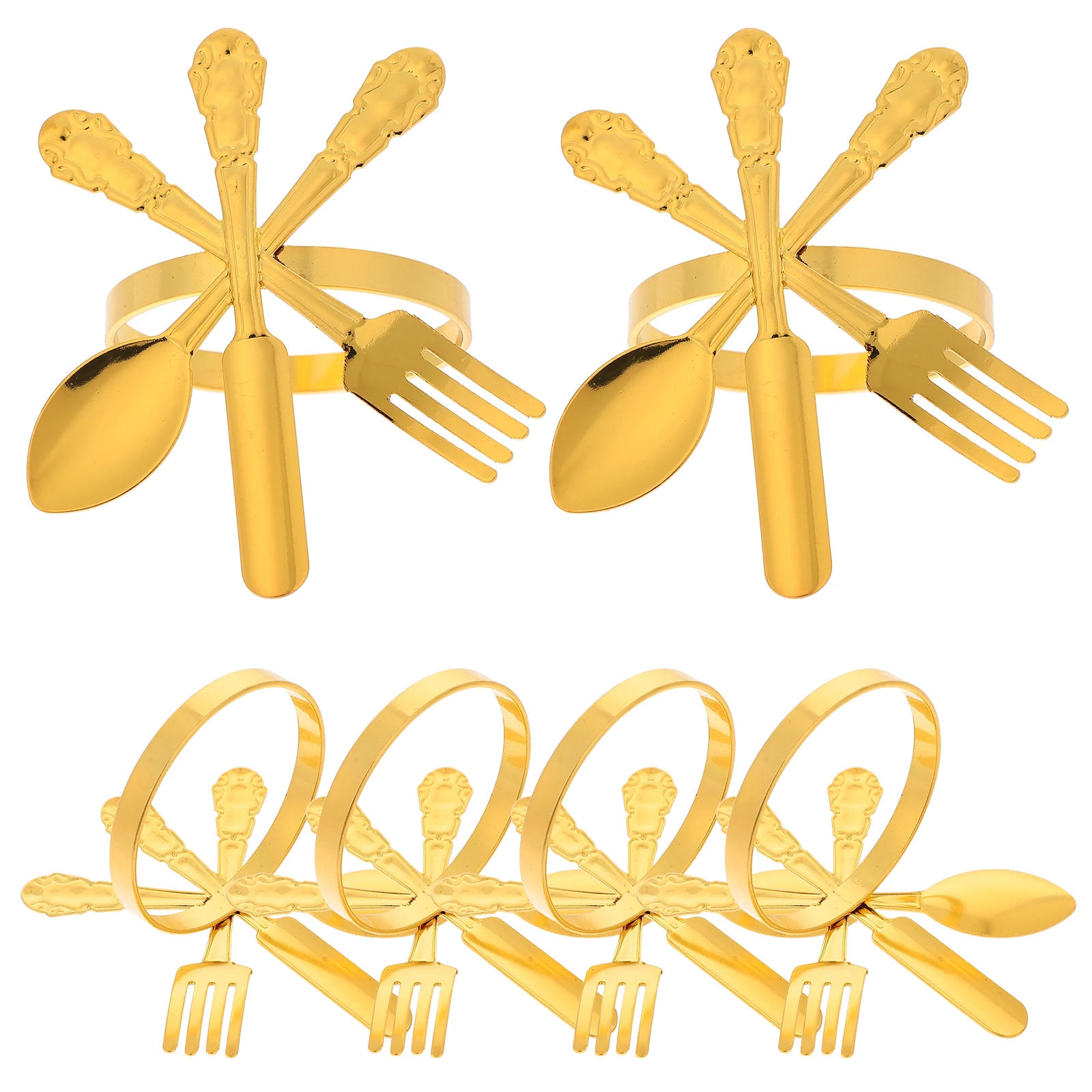 

6Pcs Metal Napkin Rings Smooth Finish Elegant Wedding Decorations Hotel Banquets Stylish Table Setting
