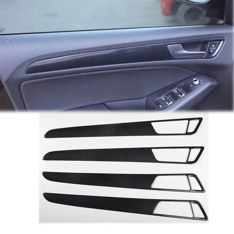 RHD For Audi Q5 8R 2010-18 SQ5 8R 2013-2017 Accessories Carbon Fiber Interior Decoration Center Console Door Interior Sticker