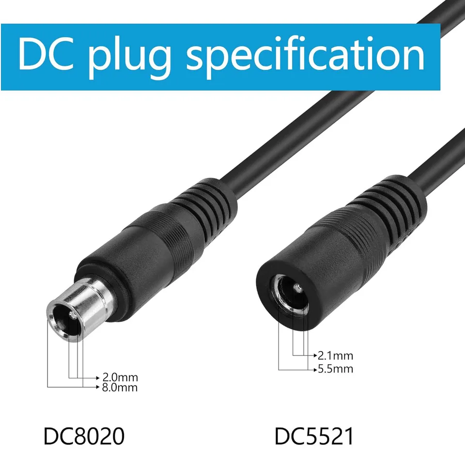 Câble Adaptateur DC 5.5mm X 2.1mm Vers Anderson 16AWG - 1.2m Pour Panneaux Solaires Et Générateurs Portables