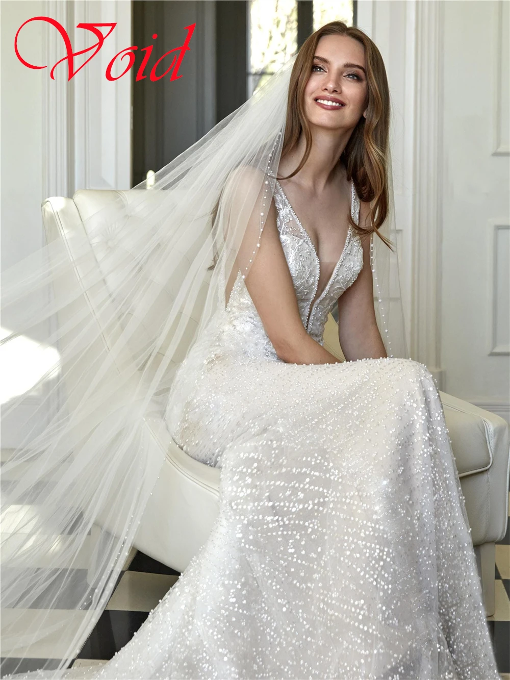 Personalizado elegante branco tule vestido de casamento elegante com decote em v cintas de espaguete festa de noiva delicado sem costas novia