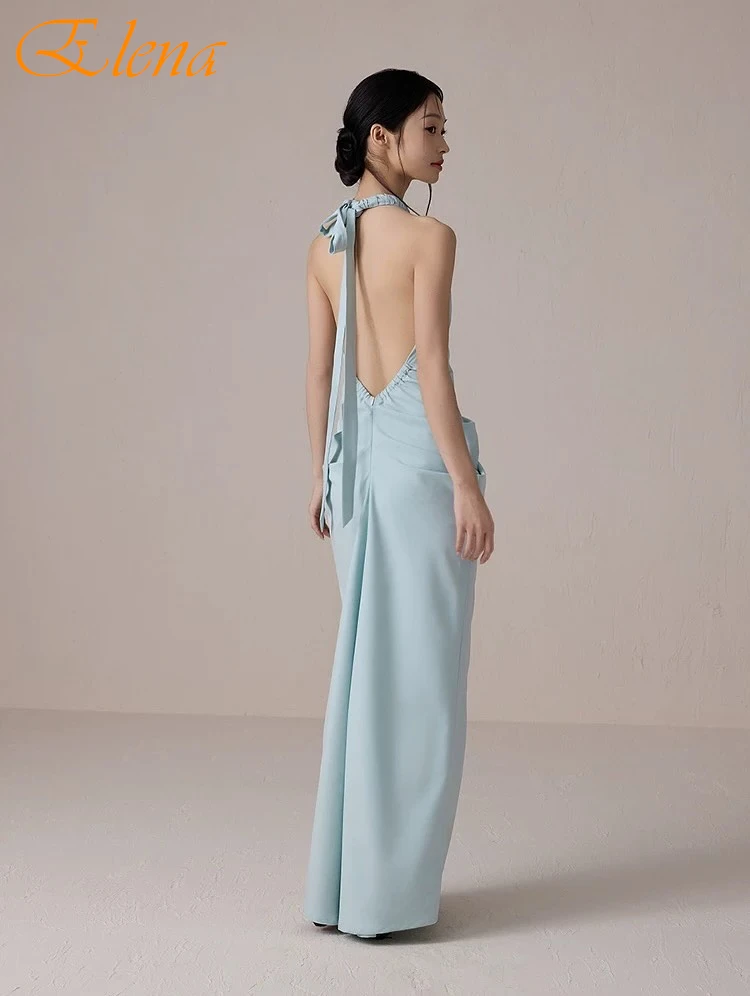 Customized Straight Halter Sleeveless Elegant Formal Evening Dress Modern Classic Party Dress Fashion Delicate Prom Dress