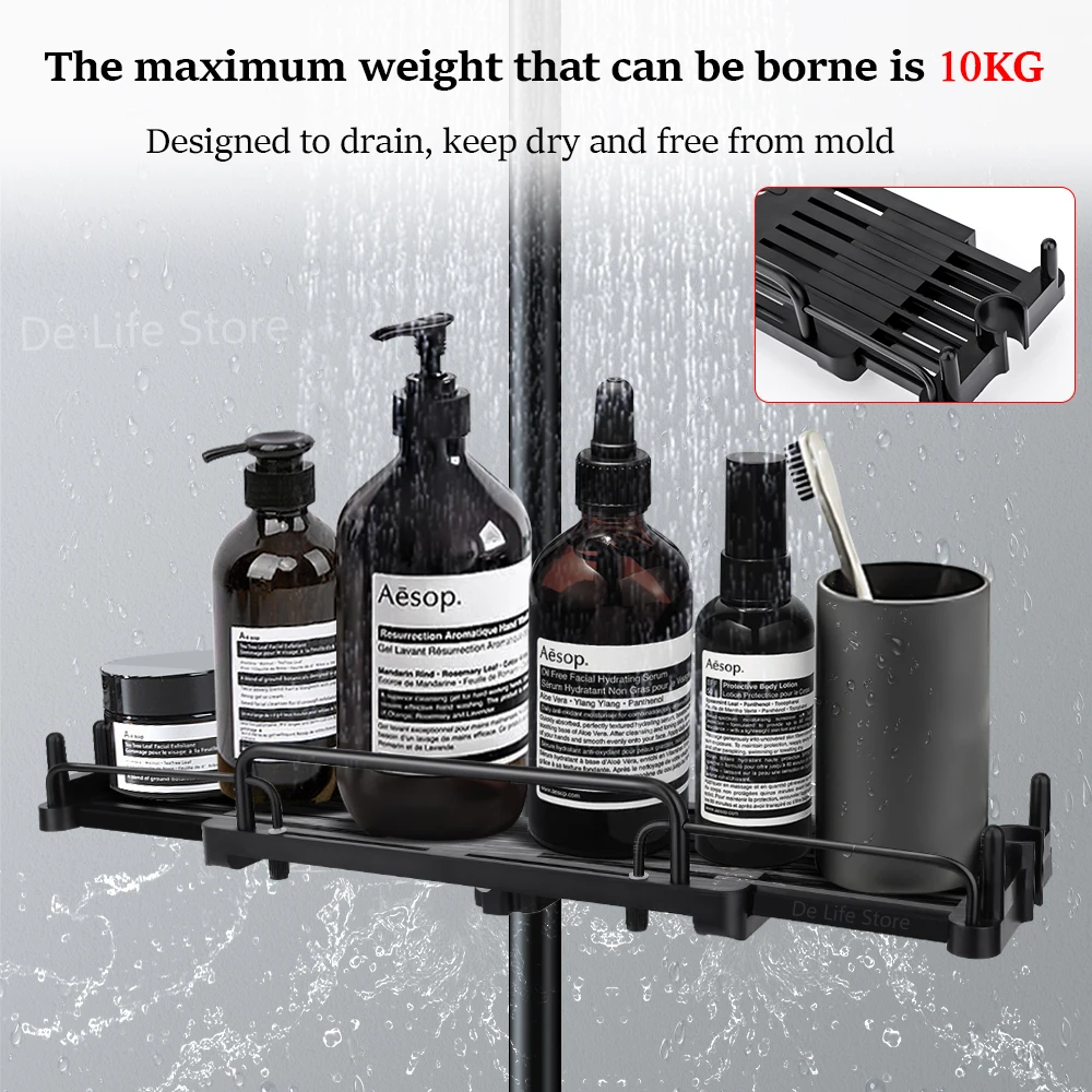 Extendable Shower Shelf Bathroom Shelf Without Drilling Shampoo Tray Shower Storage Holder Bathroom Accessories