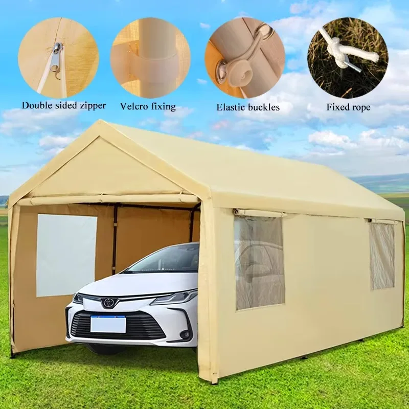 Carport Roof 10x20 Heavy Duty Portable Garage Removable Side Wall Door Boat Car Shelter Wedding Party Tent Outdoor Storage Shed