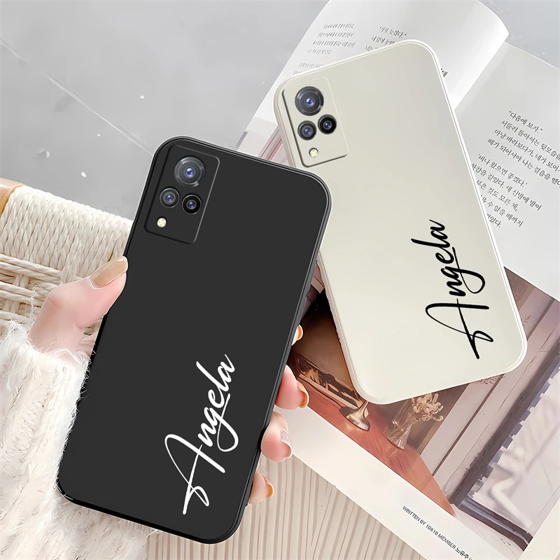 Personalise Initial Name Letters Custom DIY Case For Vivo S17 Pro S16E S16 S15 Pro S12 S1Pro Shockproof Soft Silicone Cover