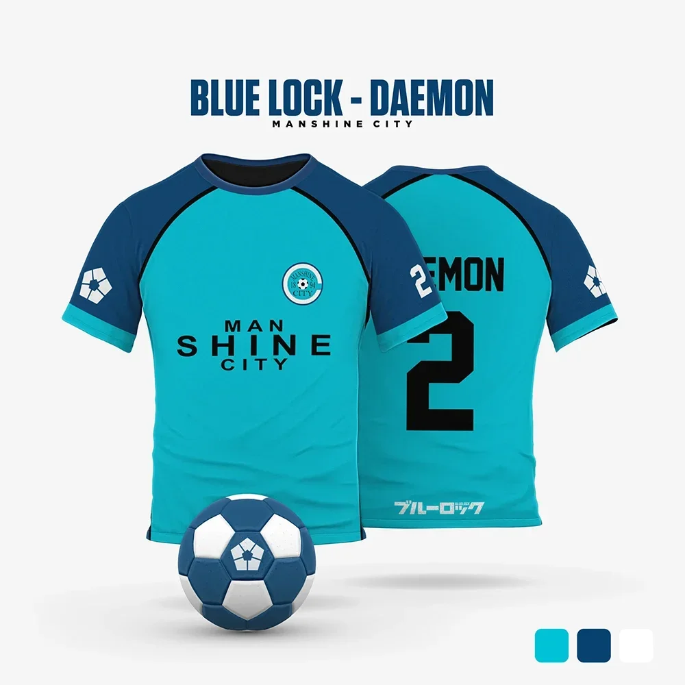 Blue Lock Manshine City Cartoon Anime Cosplay Men Jersey Summer Short Sleeve Children Tee Tops 2025 Fashion Women T-shirt image 2