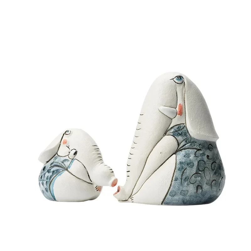 

creative cartoon baby elephant ceramic ornament bedroom desktop sculpture jewelry