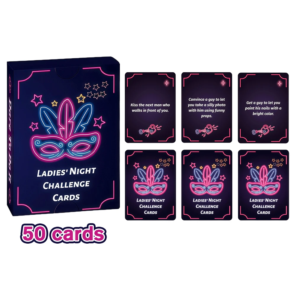 

1Deck Board Game Cards - Ladies' Night Theme Cards Party Game Interaction Cards Fun Girls' Night Entertainment Cards