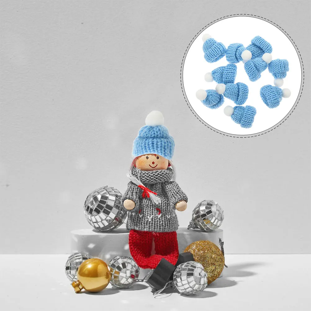 

20 Pcs Christmas Hat Accessories Knitted Christams Tree Craft Knitting Hats Crafts Diy Mini Hairball